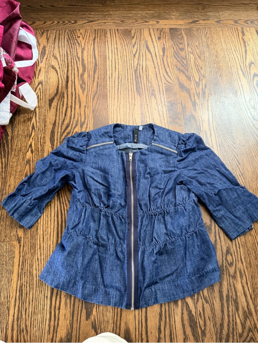 Sine Midnight Blue Denim Top with Size 2
